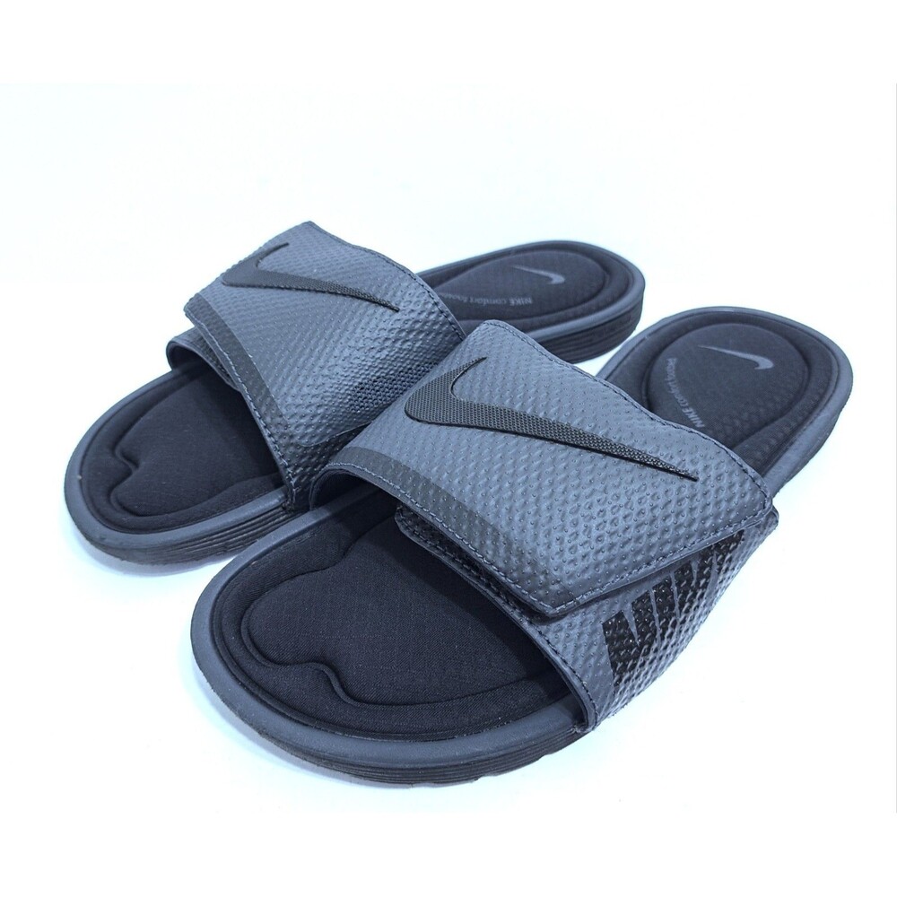 Nike SolarSoft Men's Size 10 Comfort Slide Sandals Black Memory Foam 705513-090